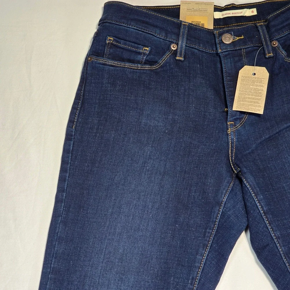 Levis Classic Bootcut Jean Womens 6 Medium W28 L32 Dark Wash Stellar Stretch NEW - Picture 10 of 16